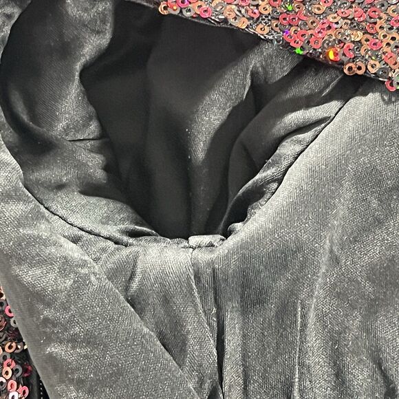 Express Sz 0 Red‎ Sequin Bodycon Mini Dress Holidays Party Cocktail Vamp - Picture 11 of 12